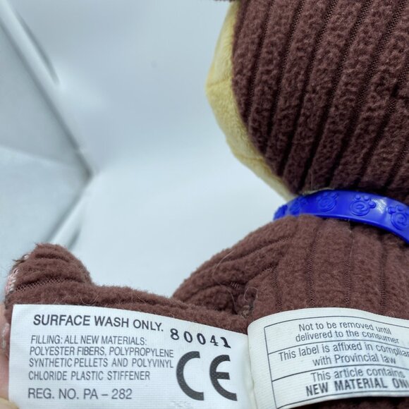 Littlest Pet Shop VIP Brown Monkey Plush Stuffed Animal 2007 Hasbro LPS Collar - Picture 9 of 14